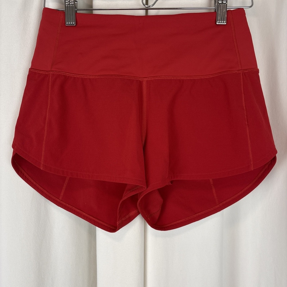 Lululemon Women's Speed Up High Rise HR Red Running Lined Shorts LW7BEXS Size 4